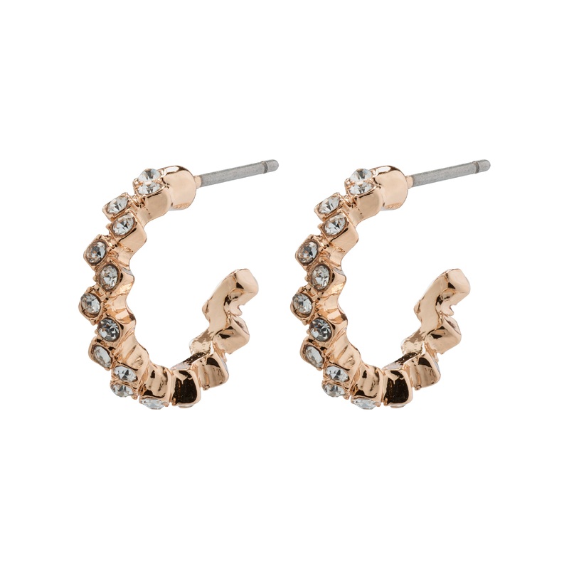 ESTER crystal hoop earrings rosegold-plated