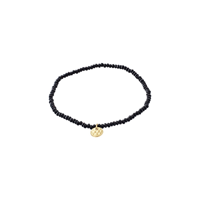 INDIE bracelet black, gold-plated