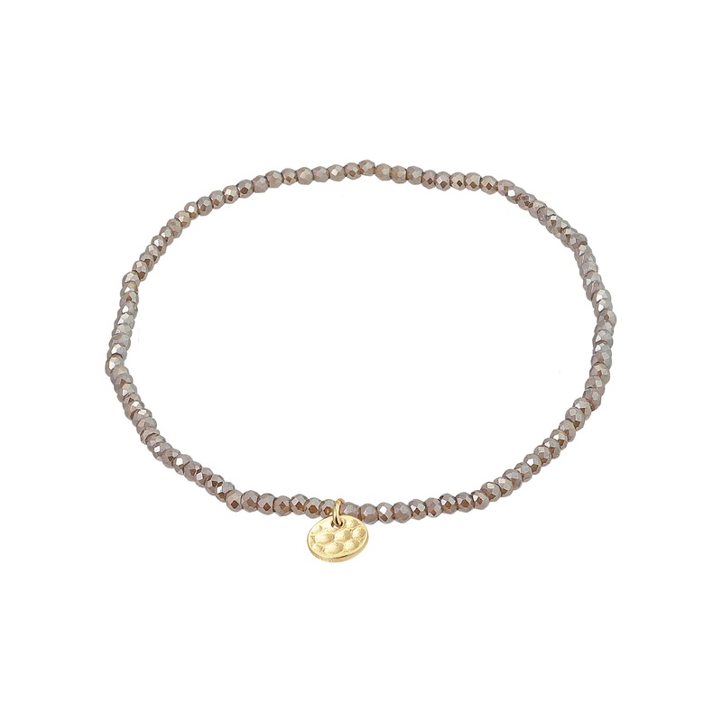 INDIE bracelet grey, gold-plated