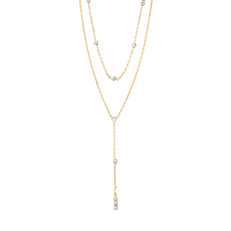 KAMARI crystal chain necklace gold-plated