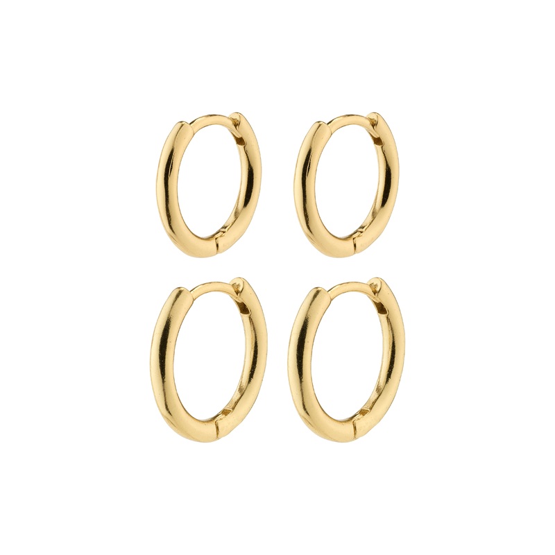 LEAF 2-in-1 set huggie hoops gold-plated