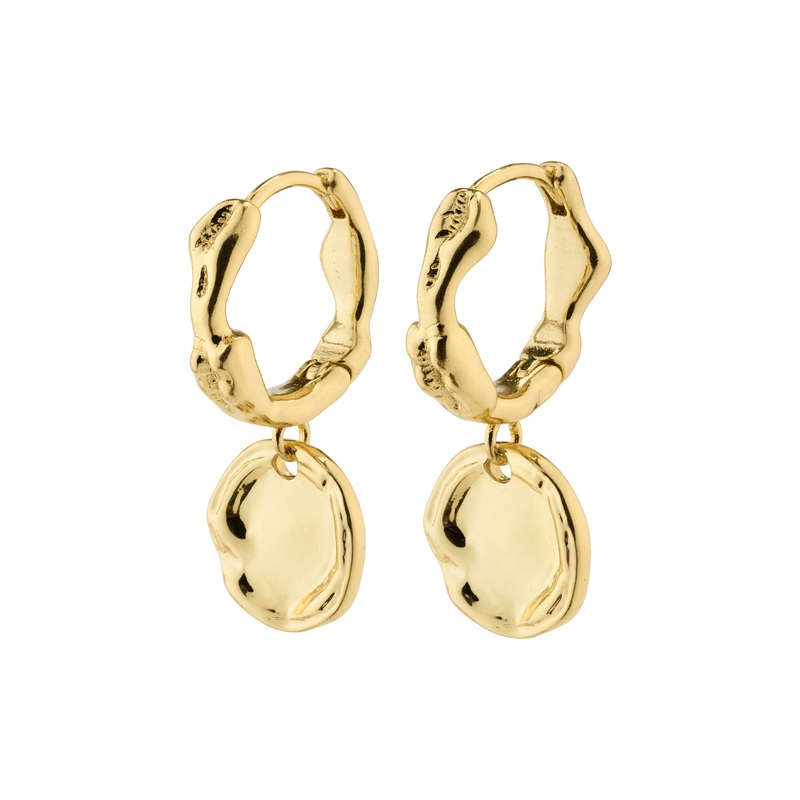 LEAF coin hoops gold-plated