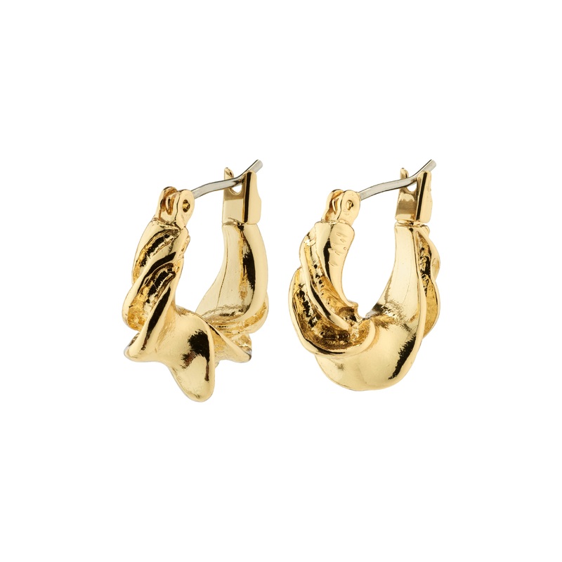 LEAF twirl hoops gold-plated