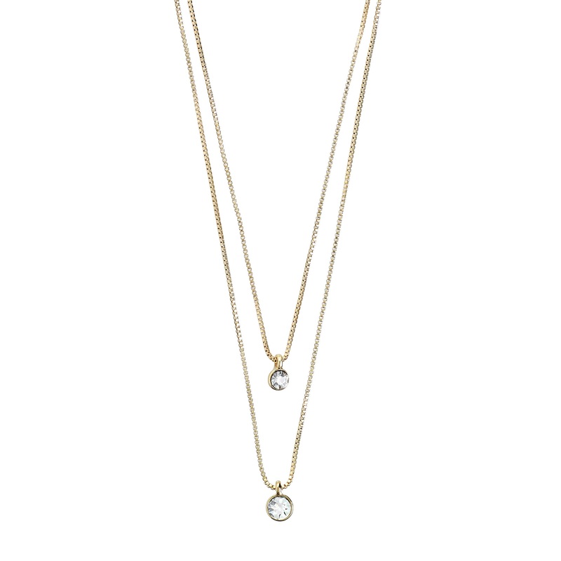 LUCIA 2-in-1 crystal necklace gold-plated