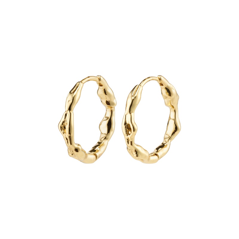 ZION organic shaped medium hoops gold-plated