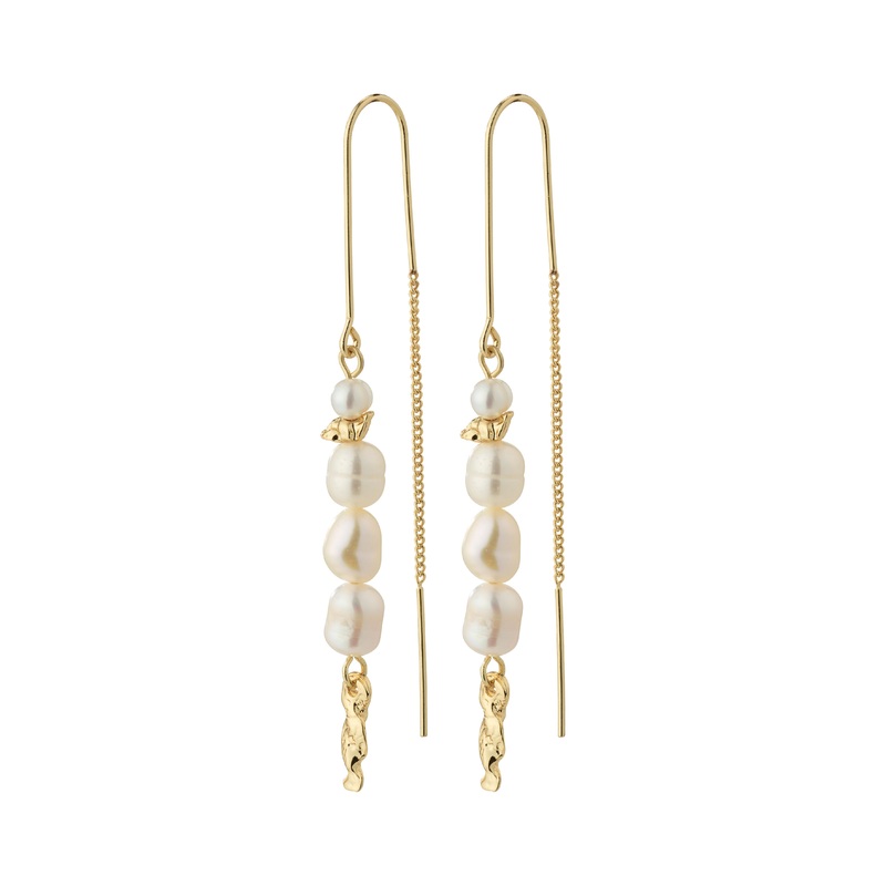 BERTHE pearl chain earrings gold-plated