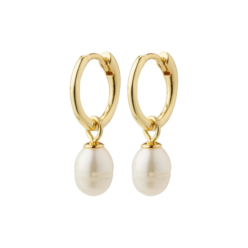 BERTHE pearl hoop earrings gold-plated