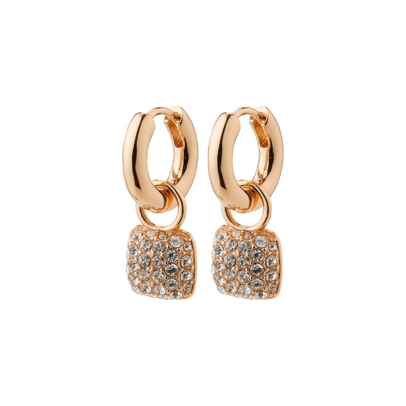 CINDY crystal hoop earrings rosegold-plated