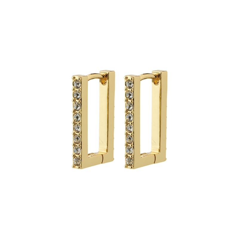 COBY crystal square hoop earrings gold-plated