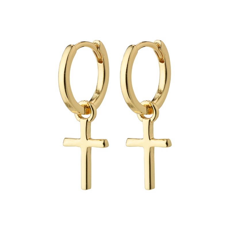 DAISY cross hoops gold-plated