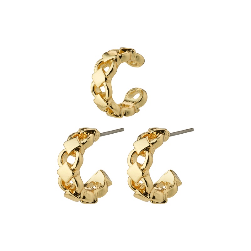 DESIREE hoop and cuff earrings gold-plated