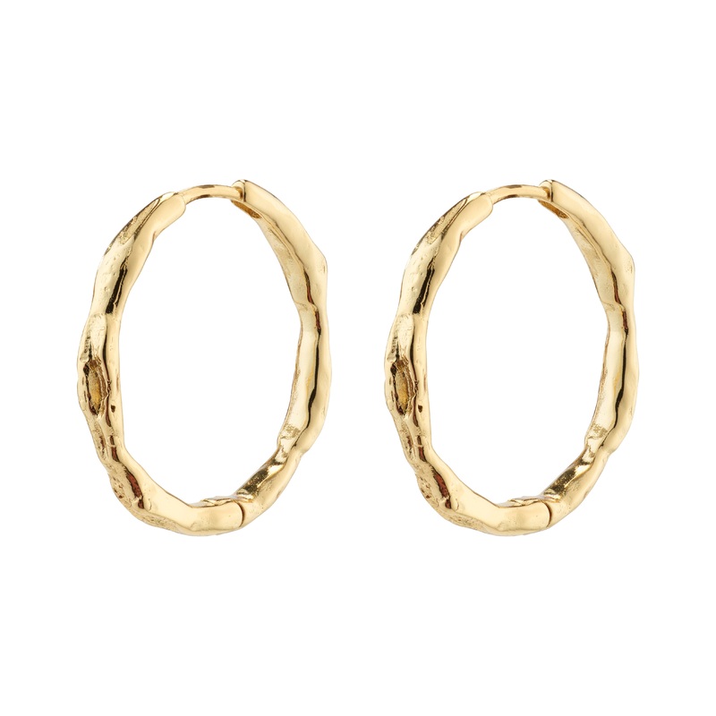 EDDY  organic shaped large hoops gold-plated