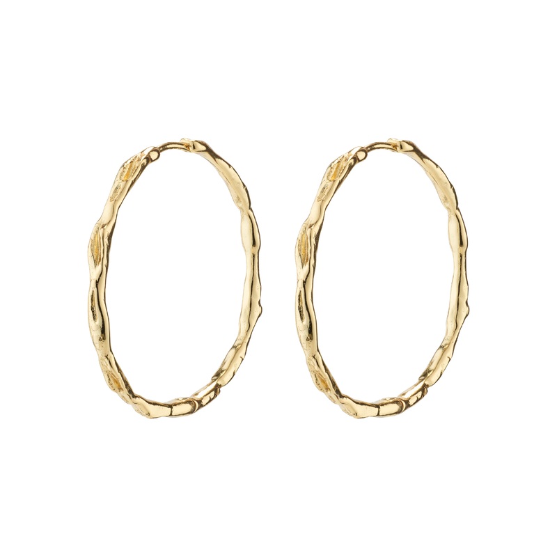 EDDY organic shaped maxi hoops gold-plated
