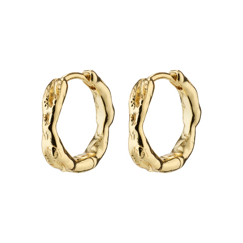 EDDY organic shaped small hoops gold-plated