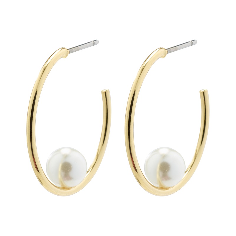 ELINE pearl hoop earrings gold-plated