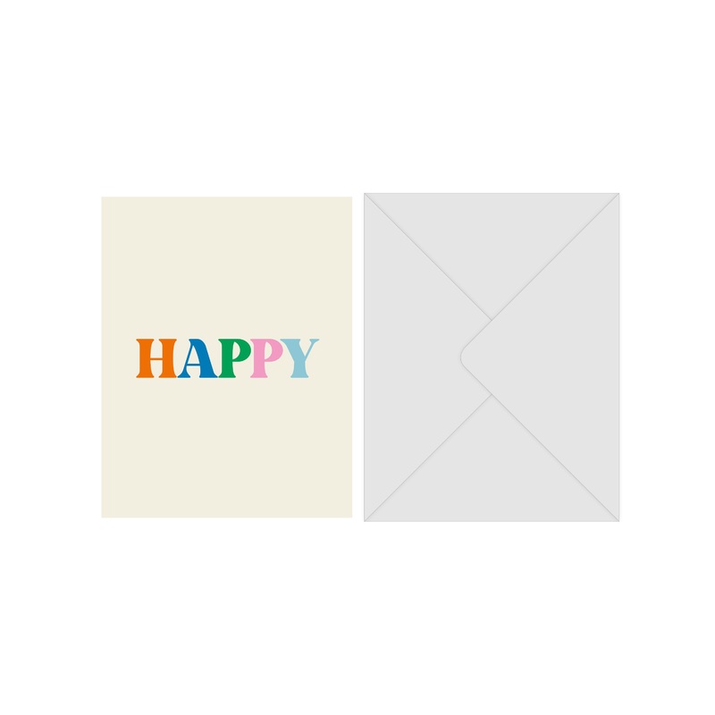 Greeting card, “Happy” with envelope