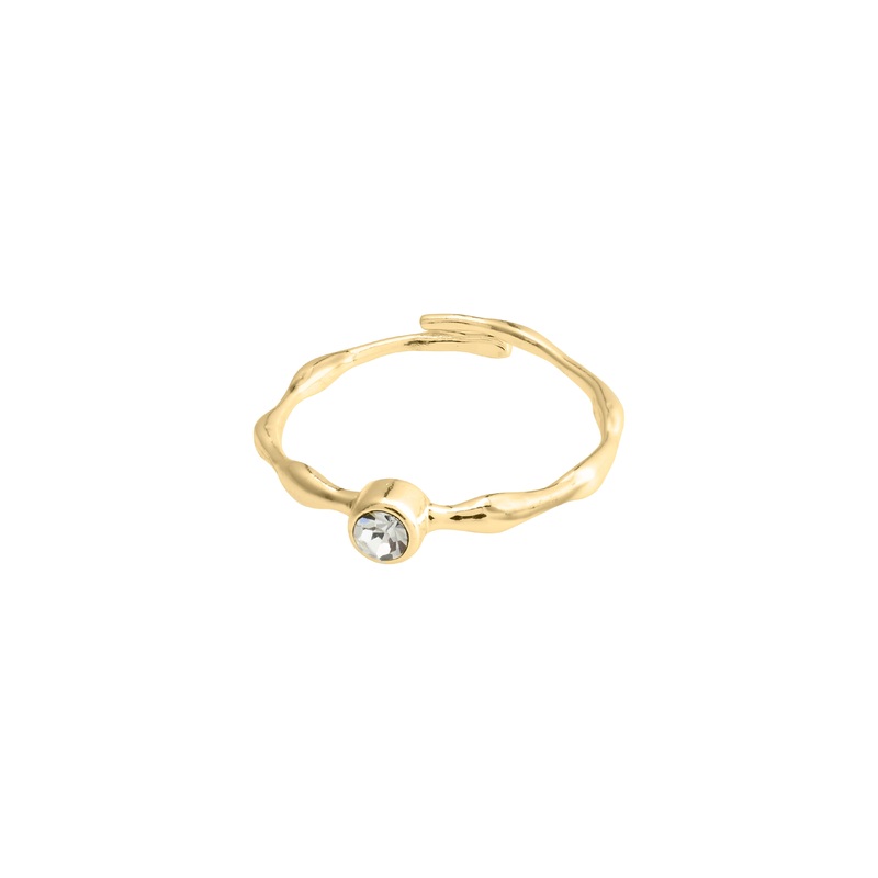 LULU crystal stack ring gold-plated