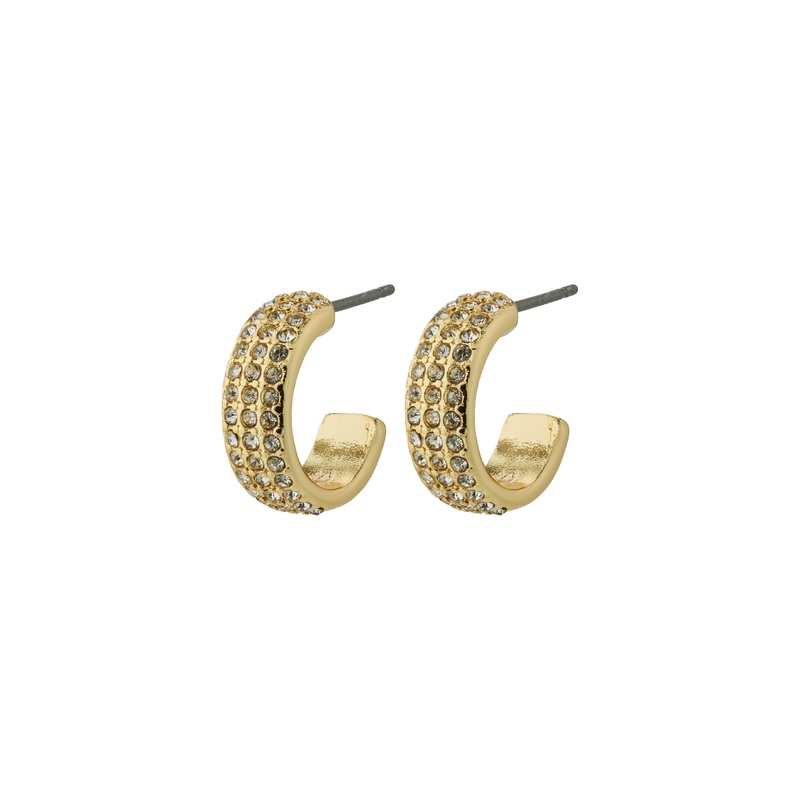 MATYLDA crystal hoop earrings gold-plated