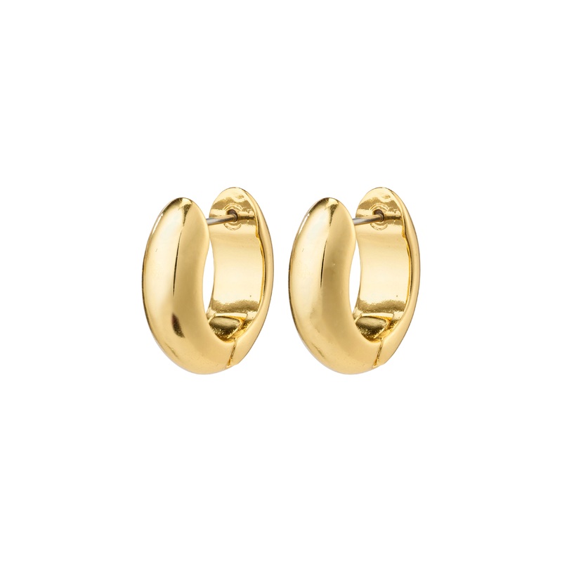 MINE chunky huggie hoops gold-plated