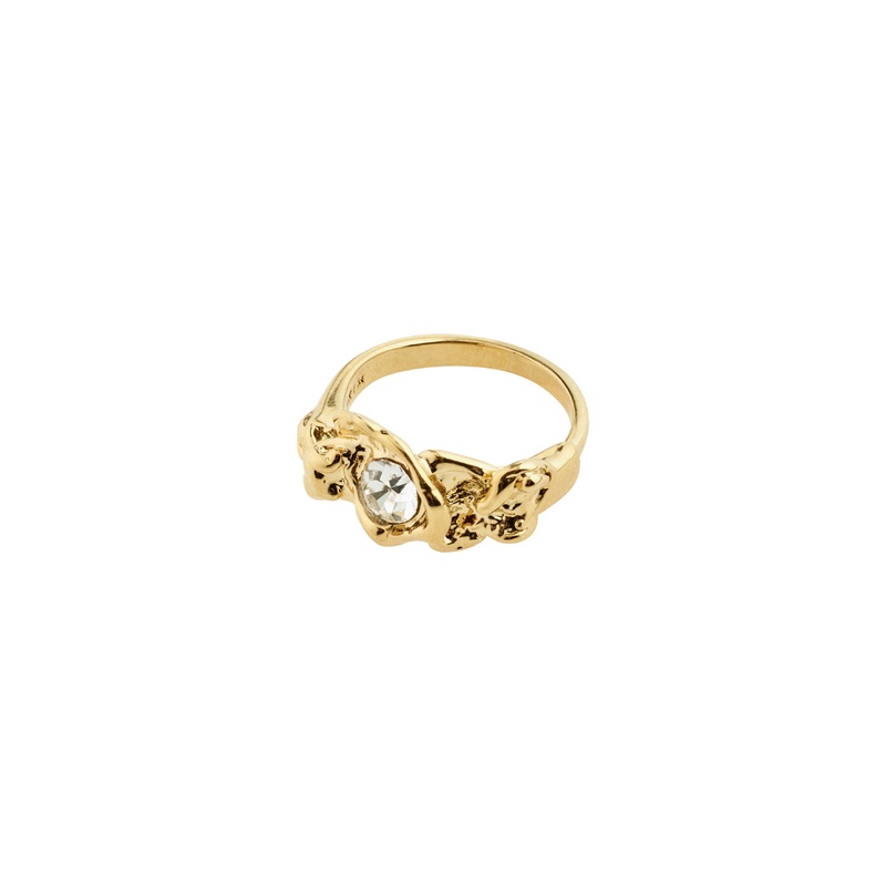 TINA organic shape crystal ring gold-plated