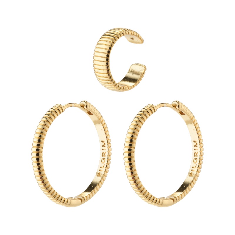XENA hoop & cuff earrings gold-plated