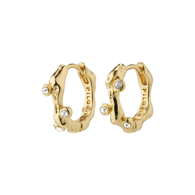 HERMIONE crystal hoop earrings gold-plated