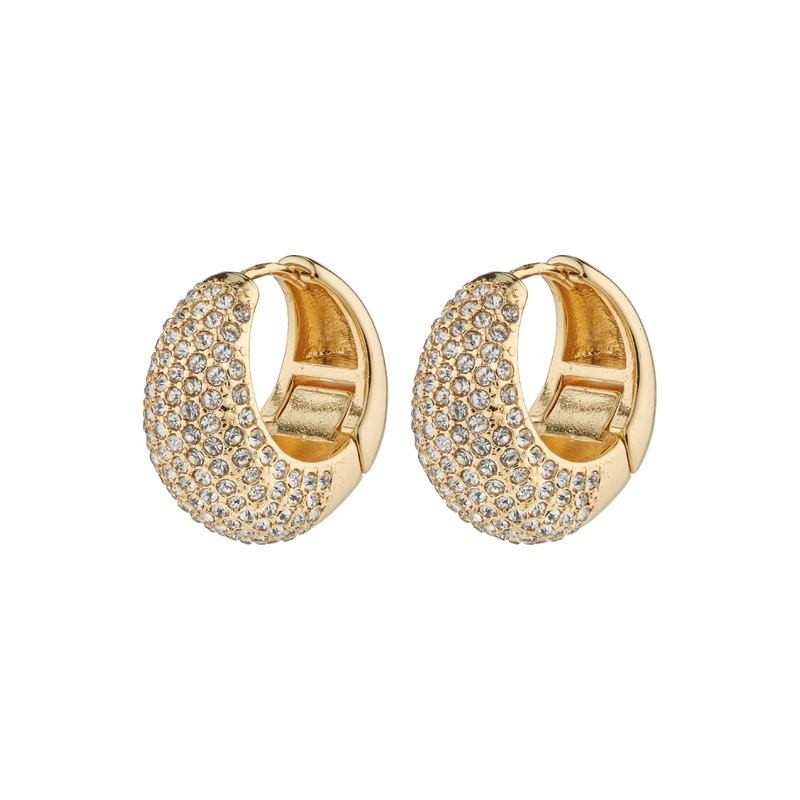 NAOMI crystal hoops gold-plated