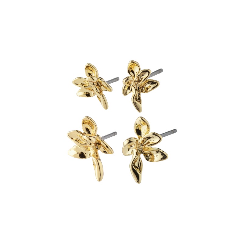 RIKO earrings, 2-in-1 set, gold-plated