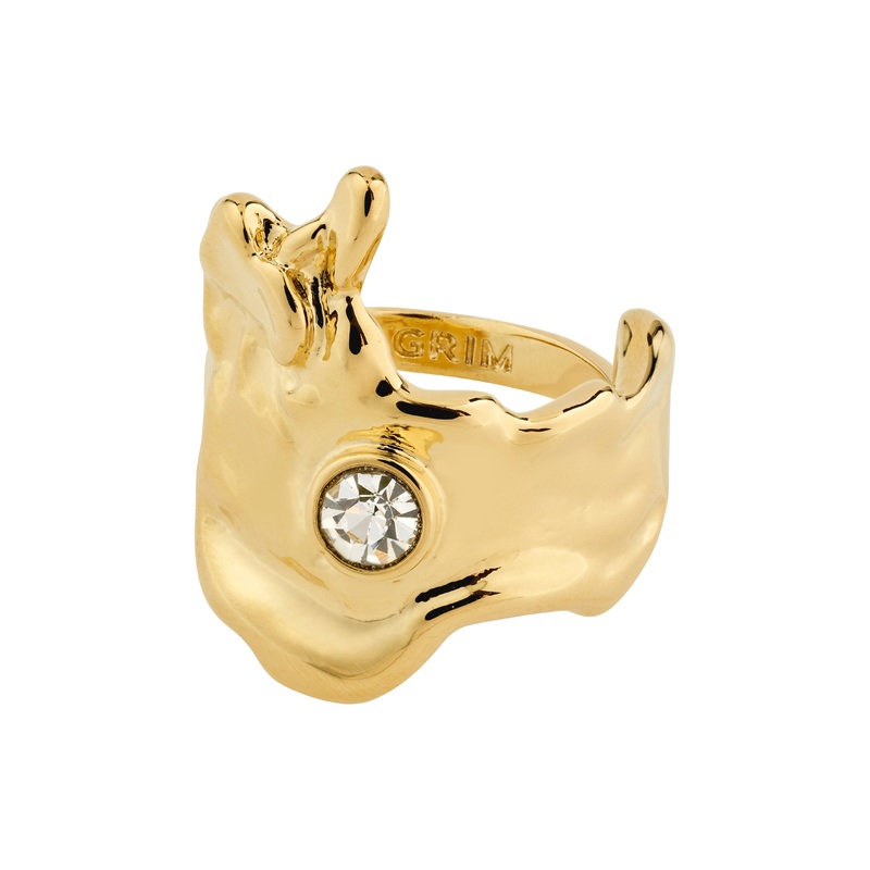 GIA crystal ring gold-plated