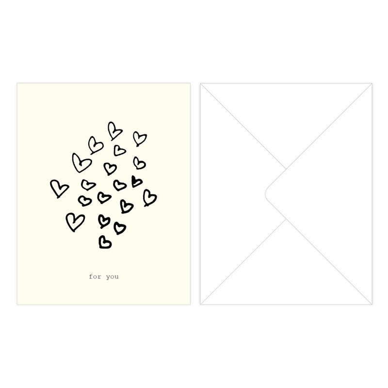 Greeting card, “For you” with envelope