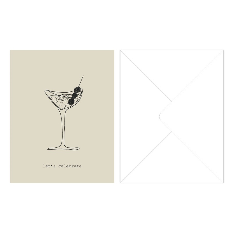 Greeting card, “Let’s Celebrate” with envelope