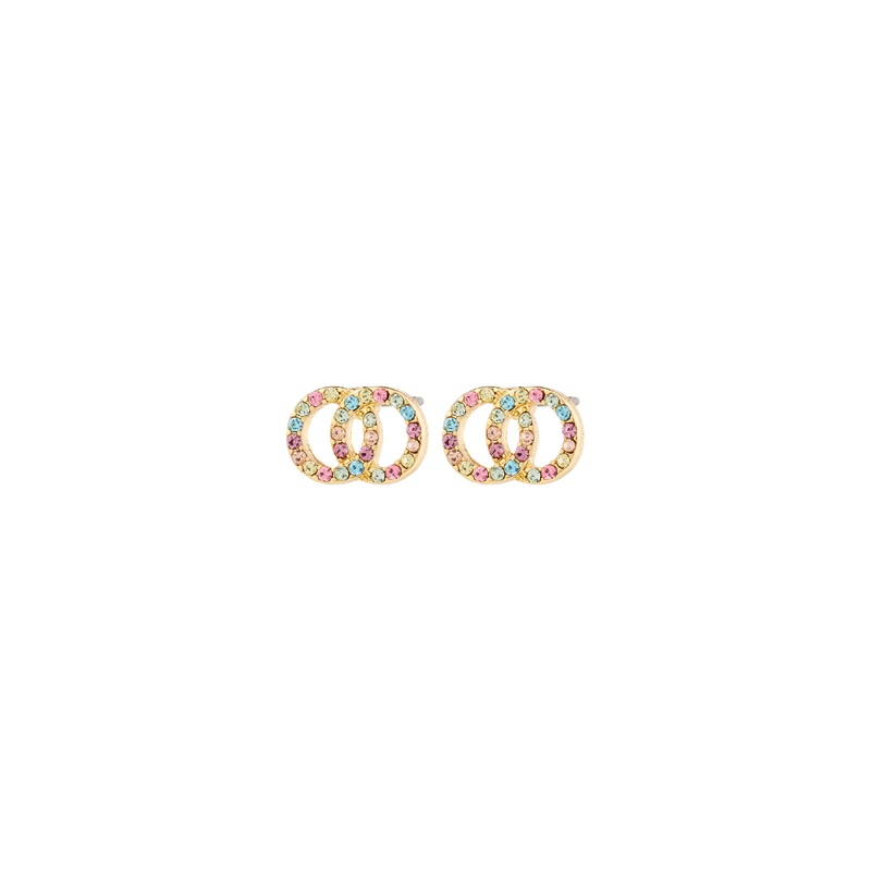 JOLINA recycled earrings gold-plated/multi-colour