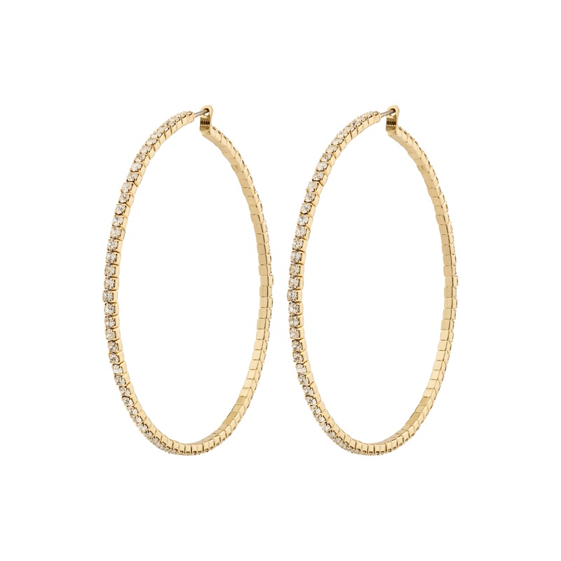 SIDNEY crystal hoop earrings gold-plated