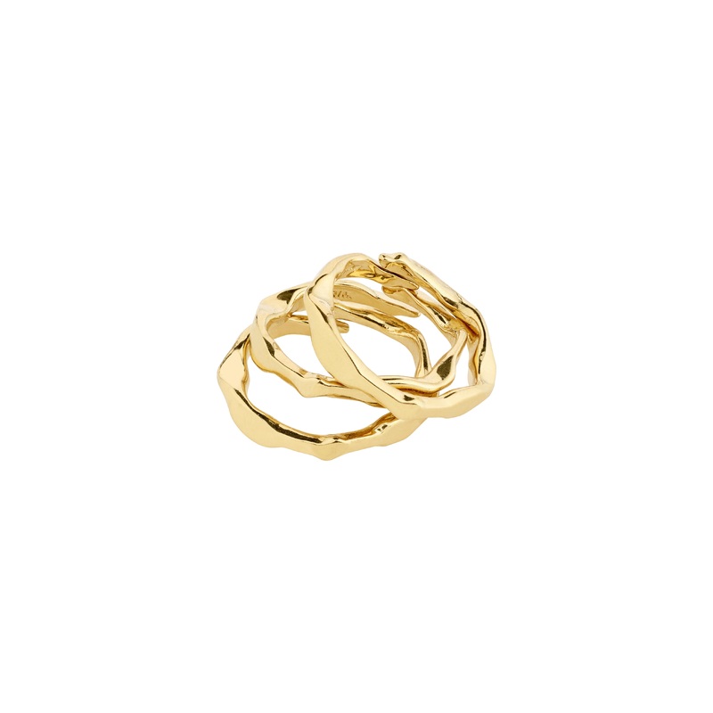 WYATT rings, 3-in-1 set,  gold-plated