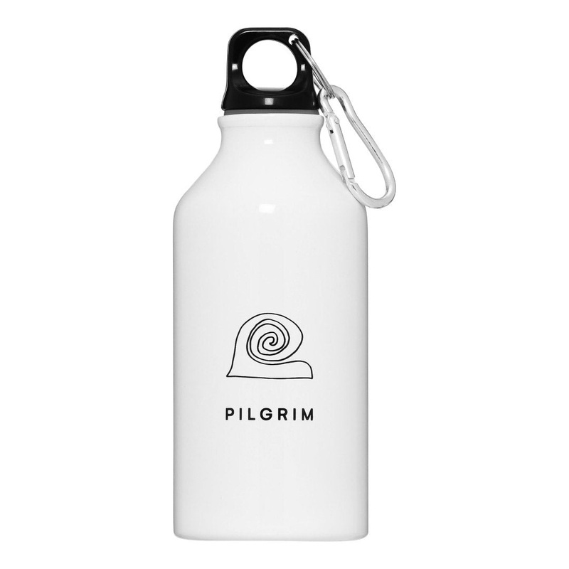 Aluminium bottle 400 ml – white with  logo