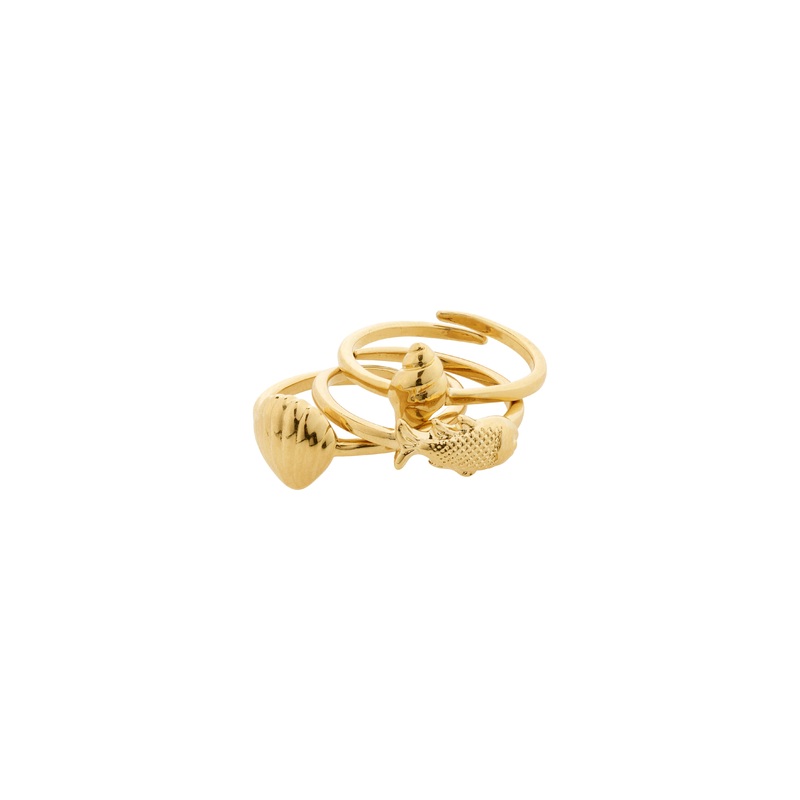 BREEZE rings 3-in-1 set gold-plated