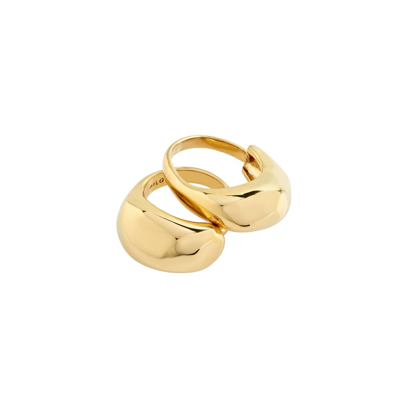 HARRISON rings, 2-in-1 set, gold-plated