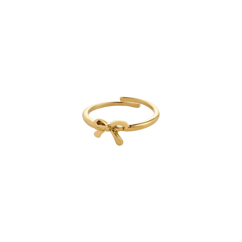 LULU bow stack ring gold-plated