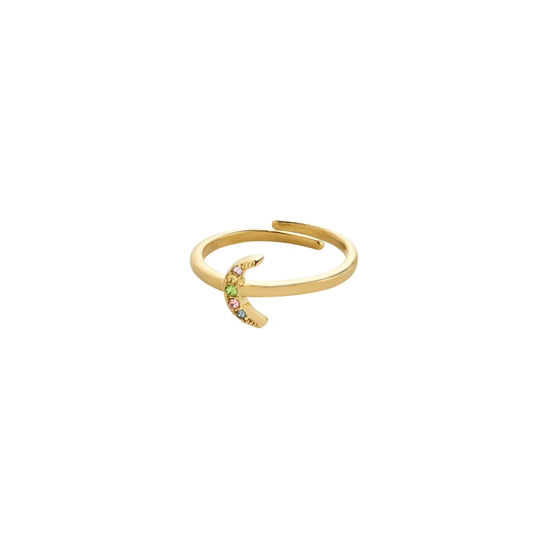LULU moon stack ring gold-plated