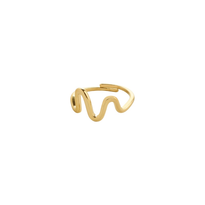 LULU wavy stack ring gold-plated