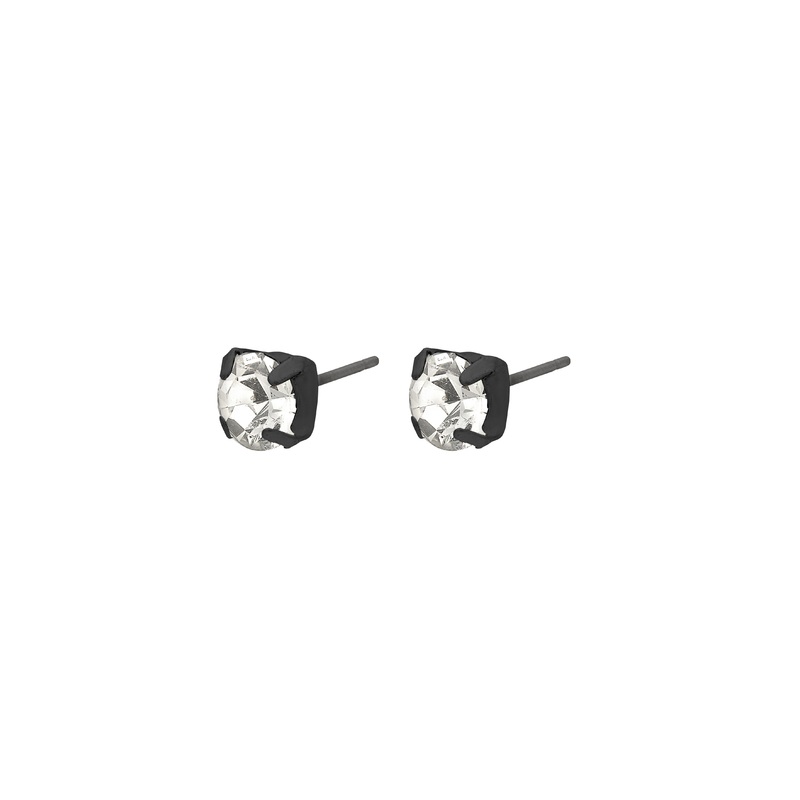 ORIGINAL crystal earstuds hematite color