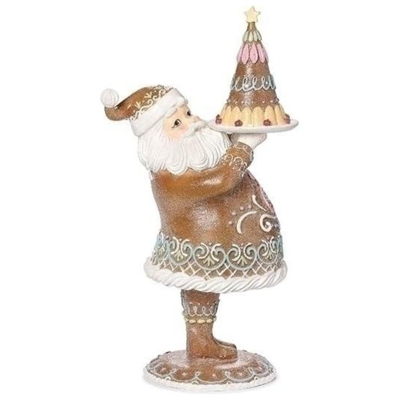 17″ Gingerbread Santa with Cake (Pink)