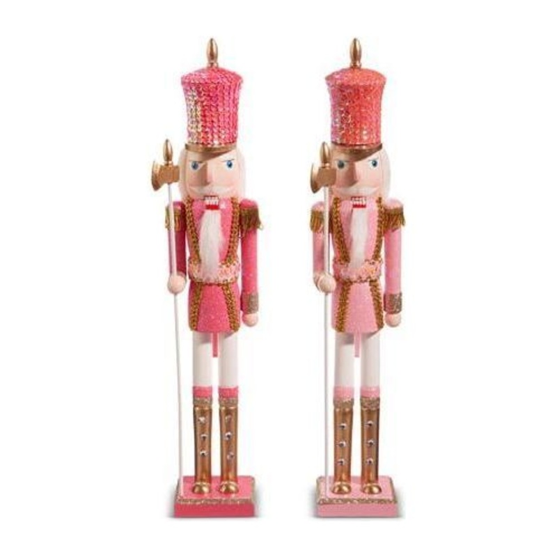 18.5″ Glittered Pink Nutcracker
