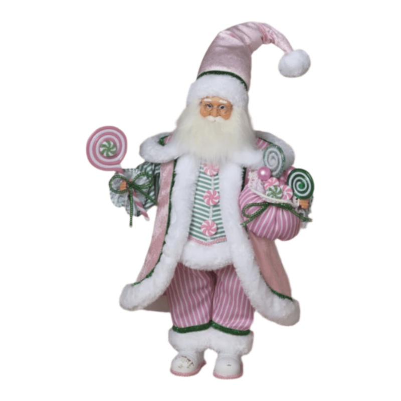 19″ Pink Pastel Christmas Santa Figure