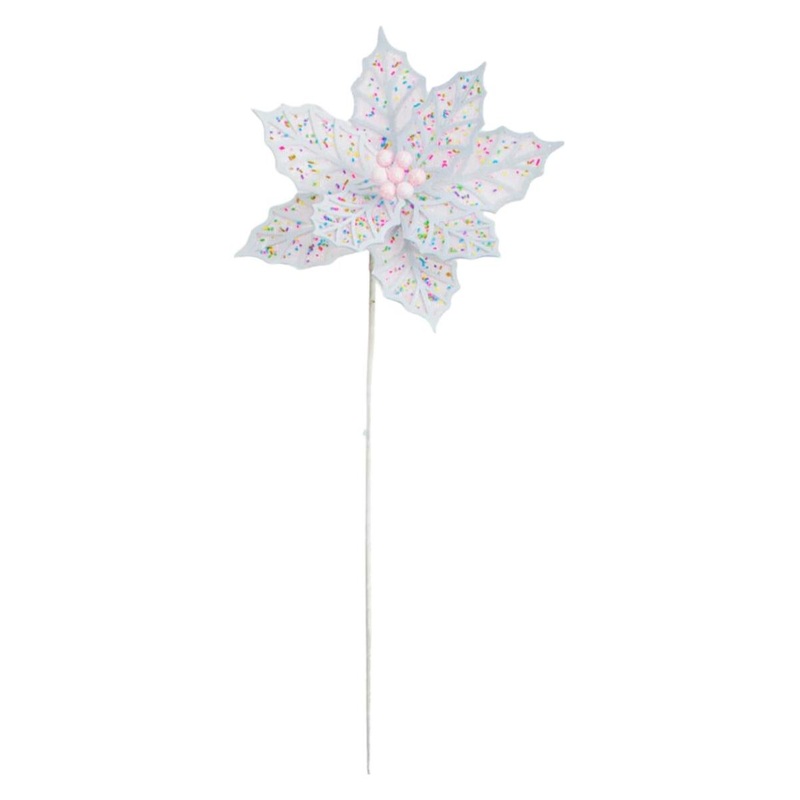 22″ Confetti Poinsettia Stem