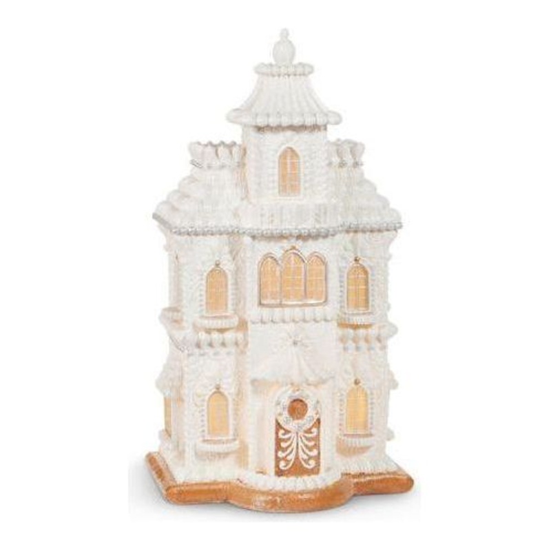 24″ White Gingerbread Mansion