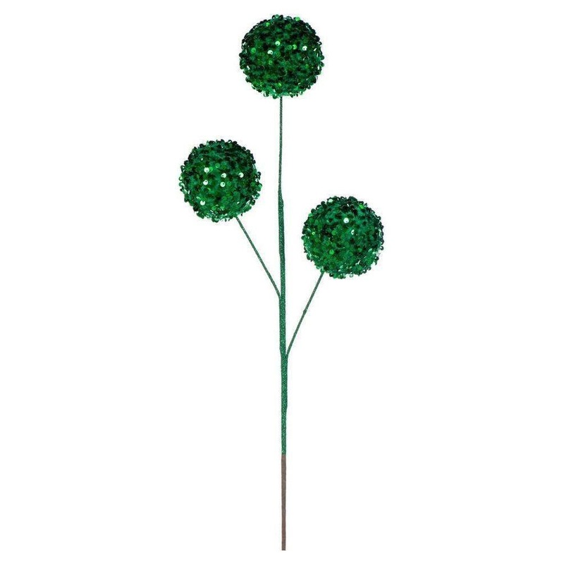 26″ Green Sequin Triple Ball Spray
