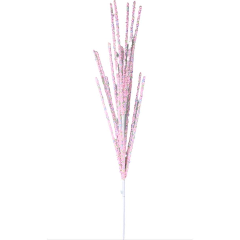 30″ Pink Miniature Bead Grass Spray