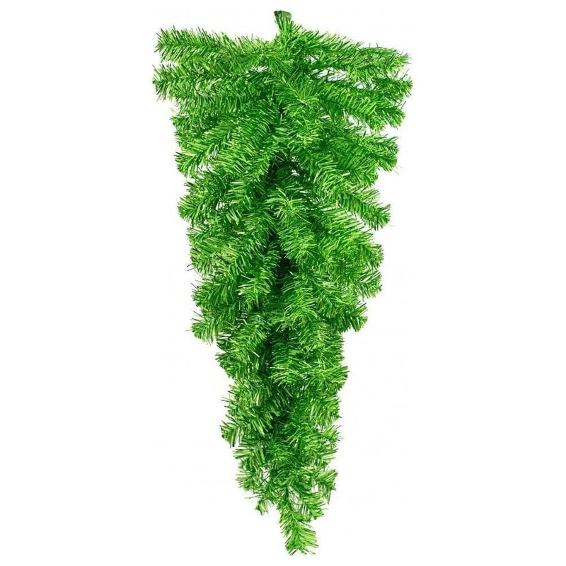 32″ Green Tinsel Teardrop Swag, Unlit