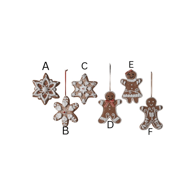 4″ Clay Dough Holiday Gingerbread Ornaments